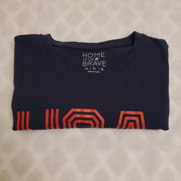Home of the Brave Men’s Navy Blue USA Graphic Short Sleeve Crewneck T-Shirt - XL - Picture 5 of 8